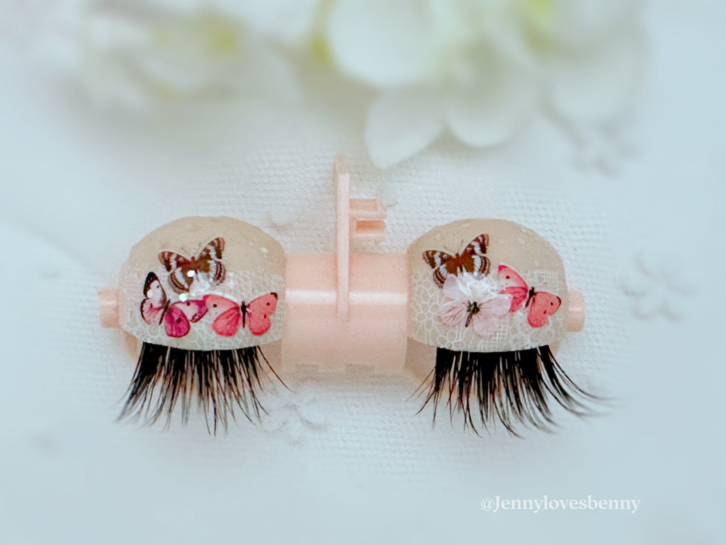 Butterflies ~ Custom Blythe Eye Lids / Lid Art + eye lashes